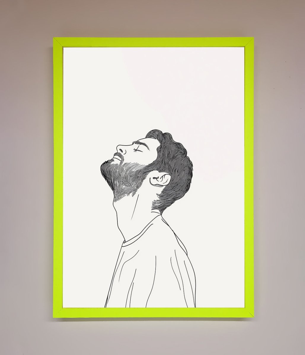 The Man In The Morning Line Art Framed Print-12