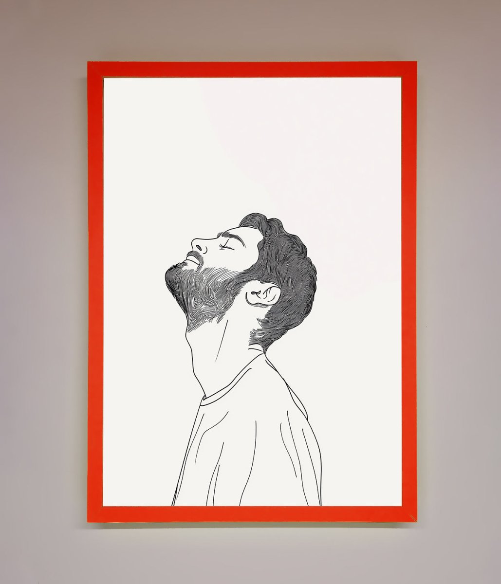 The Man In The Morning Line Art Framed Print-14