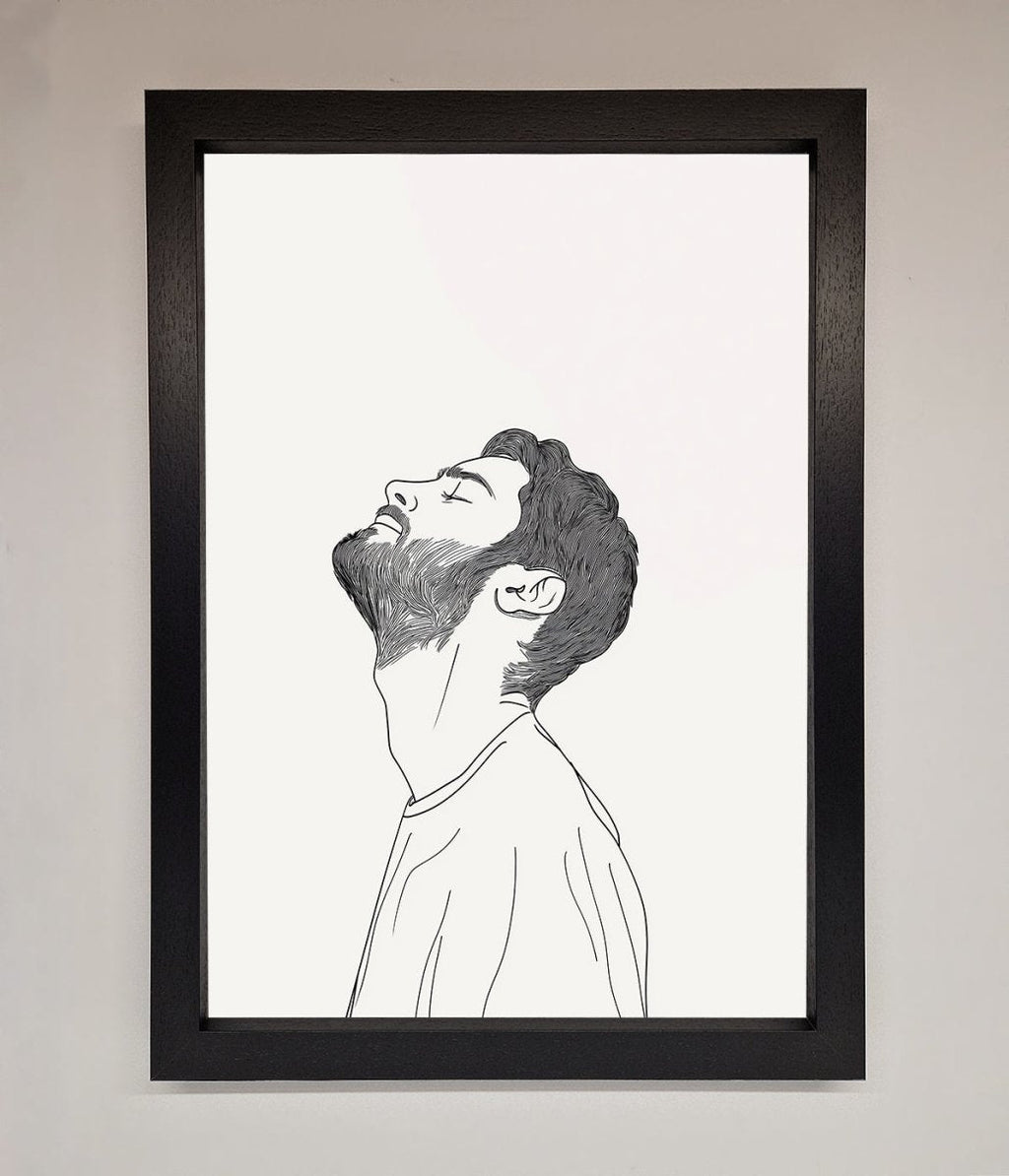 The Man In The Morning Line Art Framed Print-2