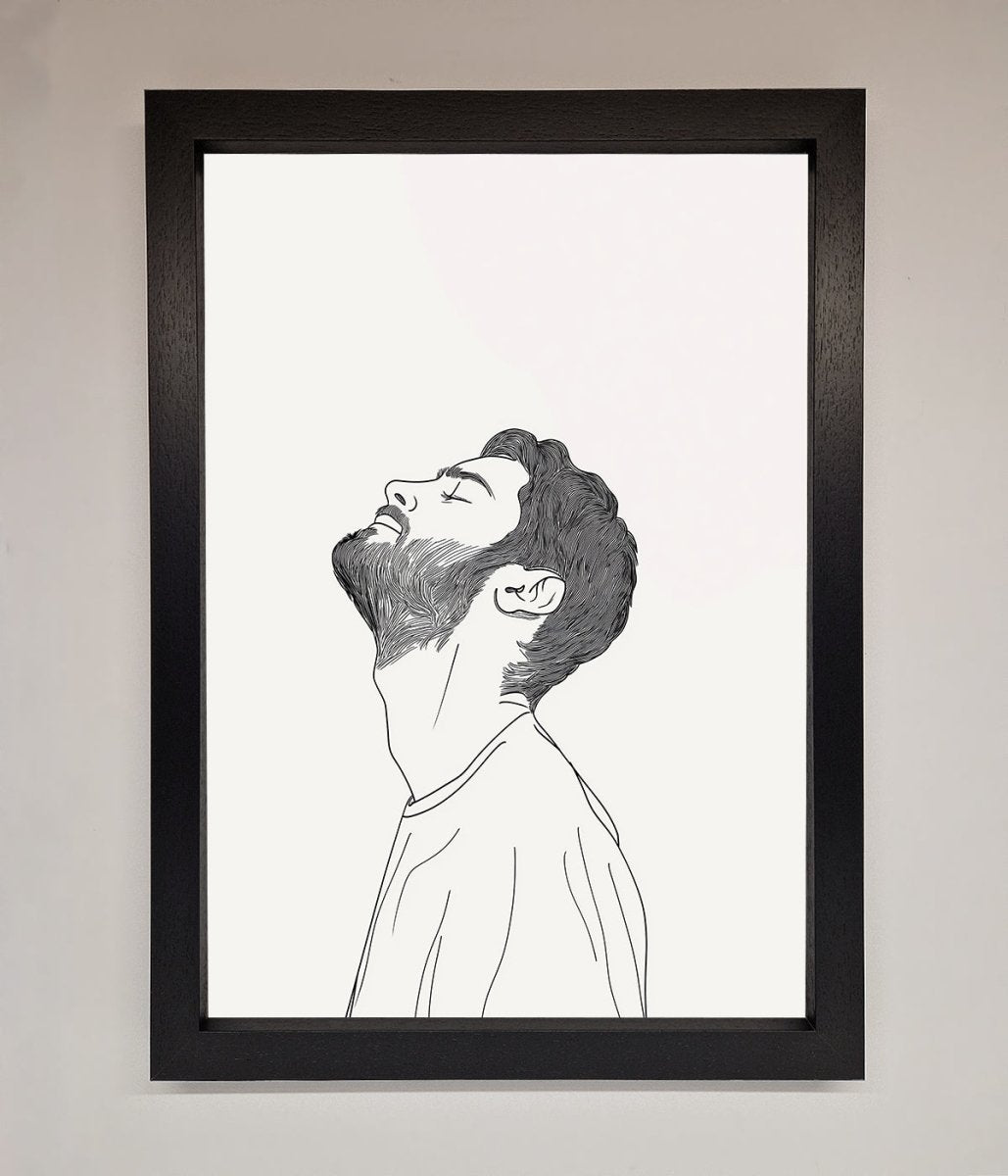 The Man In The Morning Line Art Framed Print-2