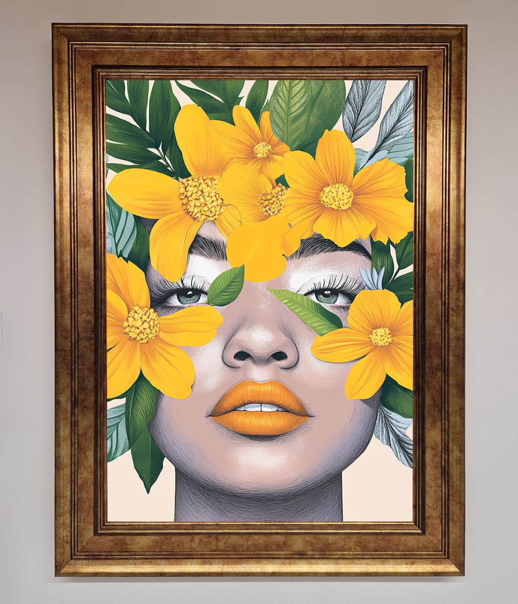 Yellow Flowers Head Framed Poster-7