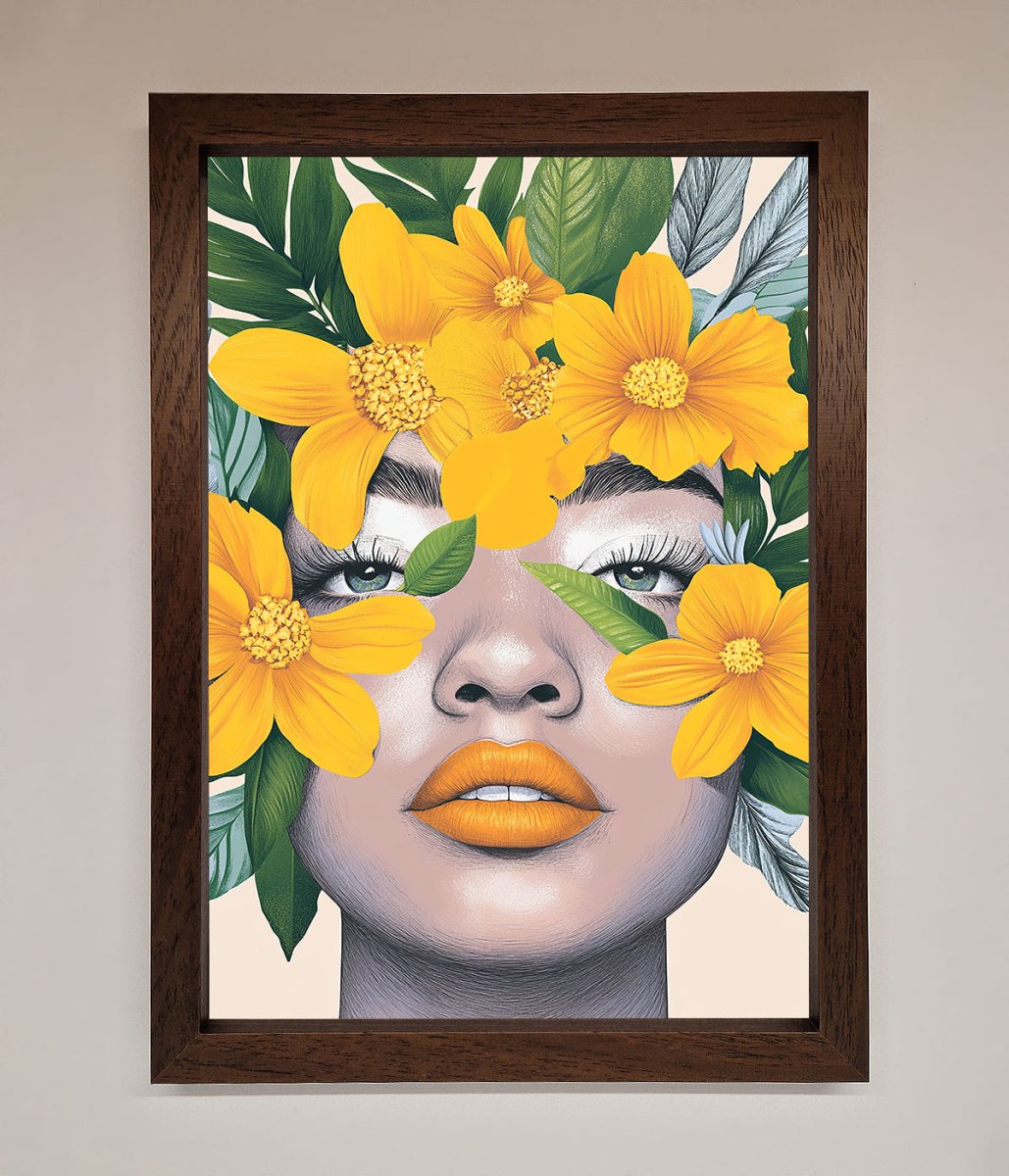 Yellow Flowers Head Framed Poster-10